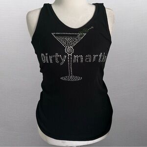 Alstyle Black Rhinestone 'Dirty Martini' Tank Top